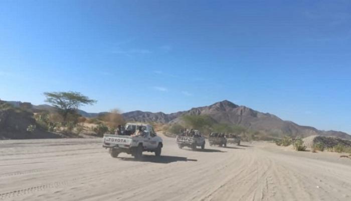 مركبات تابعة لقوات الحزام الأمني في المحفد اليمنية
