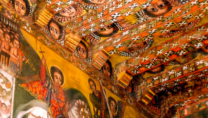 إحدى الرسوم في الكنائس الإثيوبية
