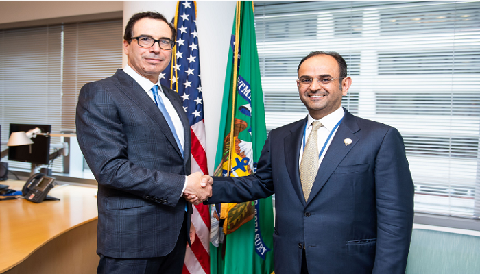 لقاء بين وزير المالية الكويتي ووزير الخزانة الأمريكي