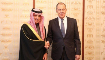  الجبير ولافروف خلال اللقاء بموسكو اليوم الثلاثاء
