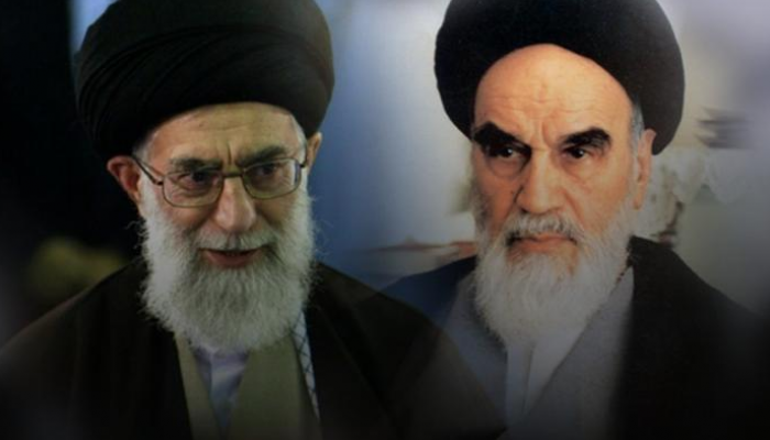 المرشد الإيراني السابق الخميني والحالي خامنئي - صورة أرشيفية