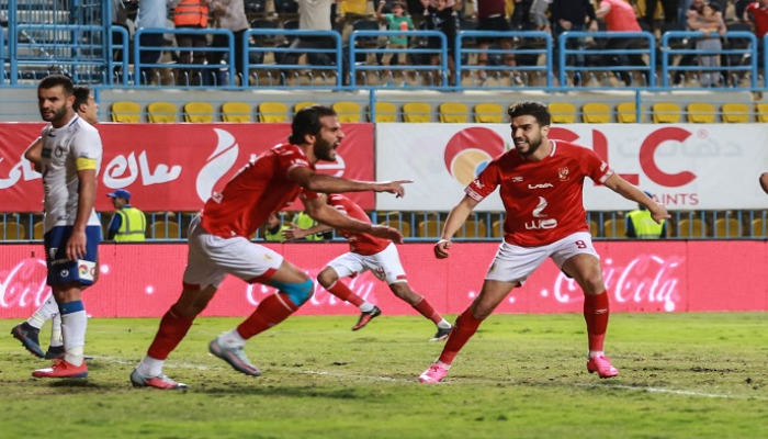 احتفال لاعبي الأهلي