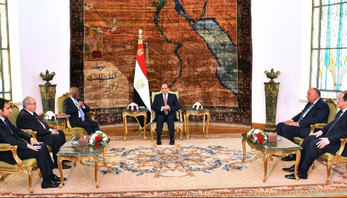 السيسى يستقبل رئيس جنوب أفريقيا الأسبق ورئيس برلمان غانا