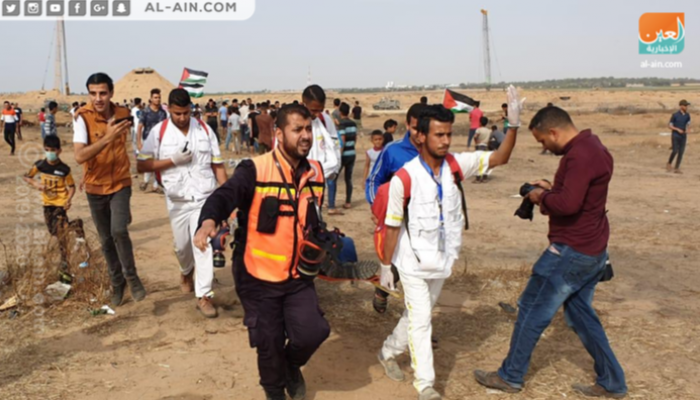أحد المصابين في مسيرات العودة الكبرى بقطاع غزة