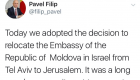 غضب فلسطيني على مولدوفا بعد تغريدة نقل السفارة
