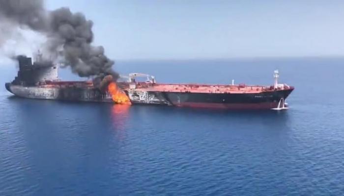 إحدى ناقلتي النفط اللتين تعرضتا لهجوم إيراني في خليج عمان