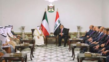 جانب من لقاء الشيخ صباح الأحمد الجابر الصباح ورئيس الوزراء العراقي