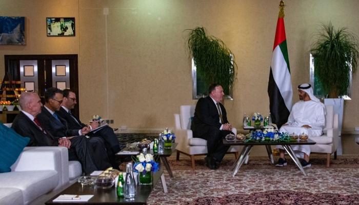 الشيخ محمد بن زايد آل نهيان ووزير الخارجية الأمريكي مايك بومبيو