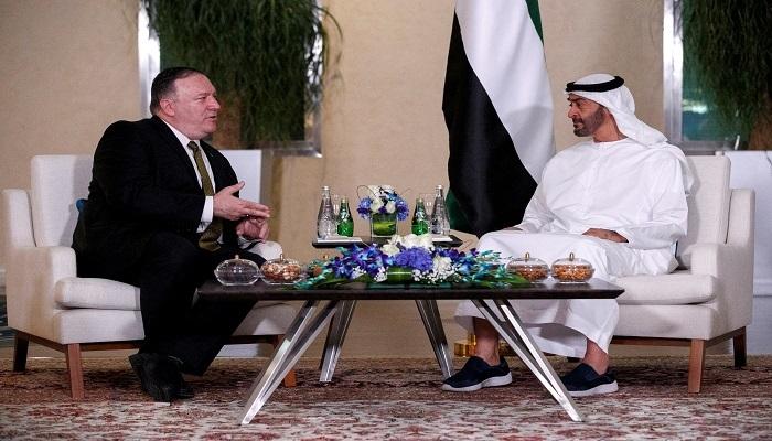 الشيخ محمد بن زايد آل نهيان ووزير الخارجية الأمريكي مايك بومبيو