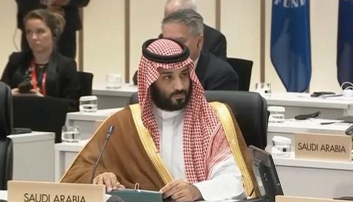 ولي العهد السعودي خلال لقائه رئيسة وزراء بريطانيا