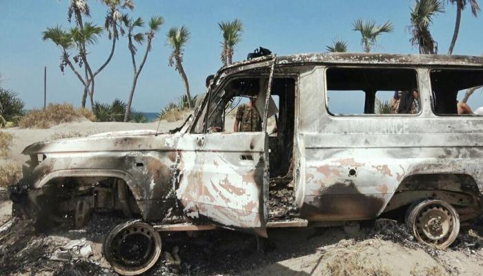 مركبة إسعاف تعرضت لقصف حوثي في الحديدة - أرشيفية