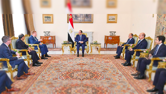 الرئيس السيسي خلال استقباله نائب رئيس غرفة التجارة الأمريكية