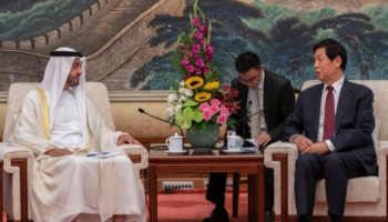 الشيخ محمد بن زايد آل نهيان ورئيس اللجنة الدائمة للمجلس الوطني الصيني