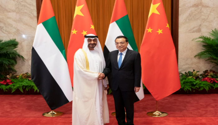 الشيخ محمد بن زايد آل نهيان ورئيس مجلس الدولة الصيني