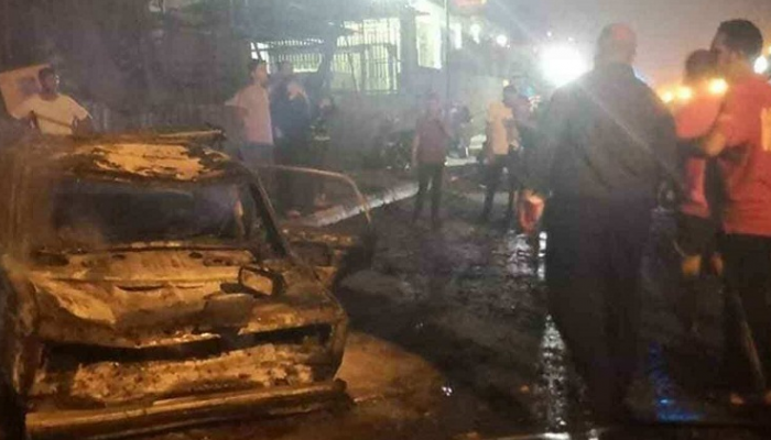 جانب من موقع الحادث الإرهابي بوسط القاهرة