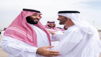 الأمير محمد بن سلمان خلال توديعه للشيخ محمد بن زايد آل نهيان