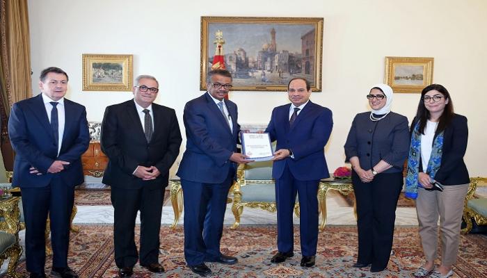 السيسي يستقبل مدير عام منظمة الصحة العالمية