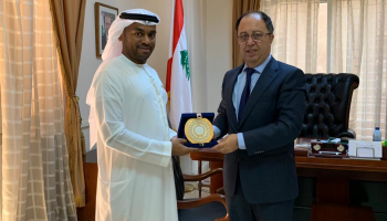 أيمن عثمان الباروت مع سفير لبنان في القاهرة