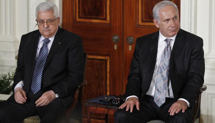 الرئيس الفلسطيني محمود عباس ورئيس الوزراء الإسرائيلي نتنياهو