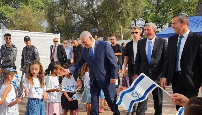 نتنياهو في إحدى مستوطنات الضفة الأسبوع الماضي