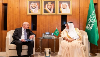  الدكتور إبراهيم العساف خلال استقبال فلاديمير فورنكوف