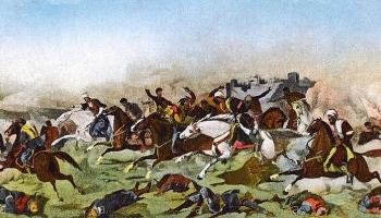 رسم تخيلي لمعركة مرج دابق التي مهدت للاحتلال العثماني بالمنطقة