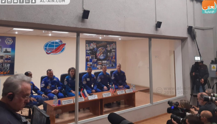 مؤتمر صحفي لرواد الفضاء من منطقة العزل الصحي في بيانكور