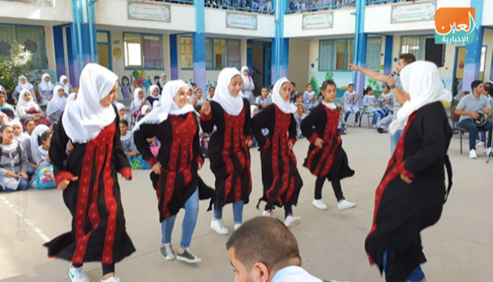 جانب من فعاليات المهرجان في إحدى مدارس غزة