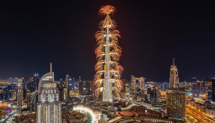 احتفال برج خليفة بالعام الجديد