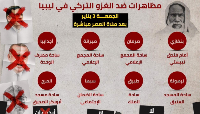 دعوات للتظاهر ضد التدخل التركي في ليبيا