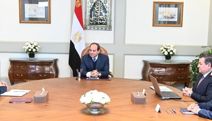 الرئيس المصري عبدالفتاح السيسي خلال الاجتماع