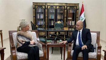  الممثلة الأممية بالعراق خلال لقائها الرئيس العراقي
