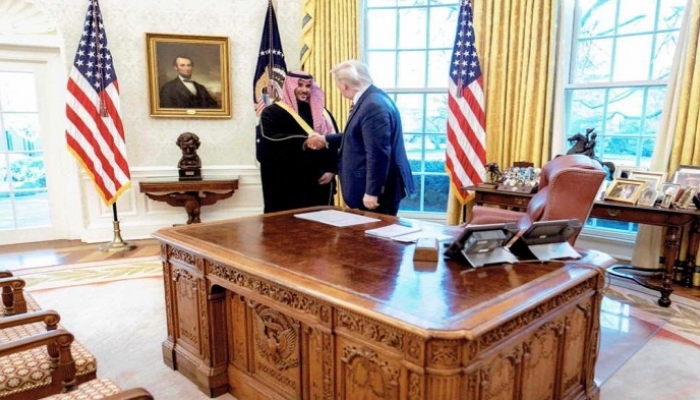 الرئيس الأمريكي خلال لقاء نائب وزير الدفاع السعودي 
