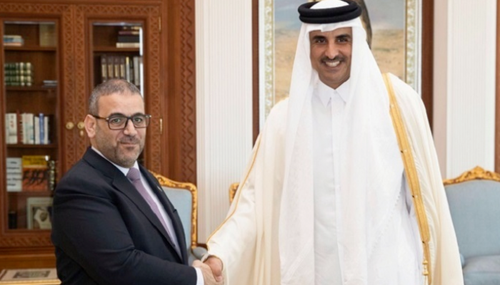 الإخواني خالد المشري أثناء لقاء أمير قطر - أرشيفية
