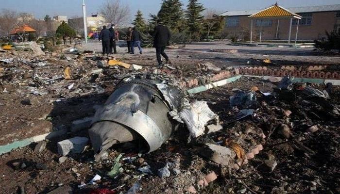 موقع تحطم الطائرة الأوكرانية المنكوبة في إيران 