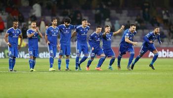احتفال لاعبي النصر بالتأهل