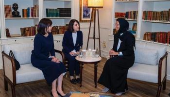 نورة الكعبي تستقبل سيدة اليابان الأولى