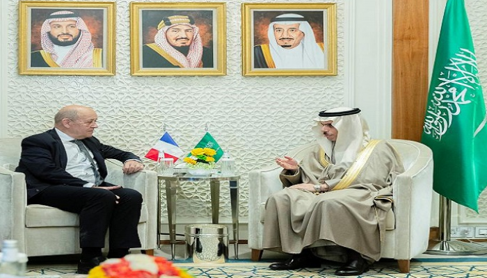 وزير الخارجية السعودي خلال استقباله نظيره الفرنسي- واس