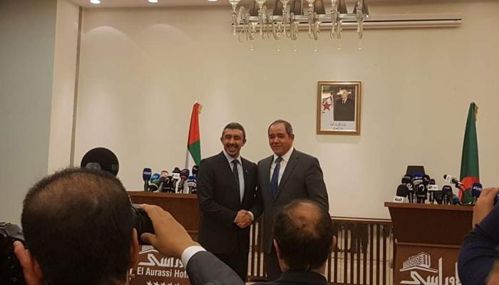 الشيخ عبدالله بن زايد ووزير الخارجية الجزائري صبري بوقادوم