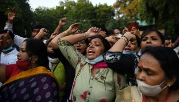 مظاهرة في نيودلهي إثر الاغتصاب الجماعي لشابة