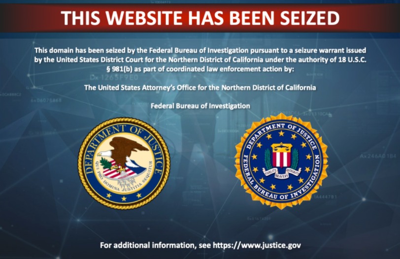  در این چهار وب سایت٬ تصویری از توقیف آنها توسط وزارت دادگستری آمریکا و اداره تحقیقات فدرال، پلیس اف بی ای ، مشاهده می‌شود.