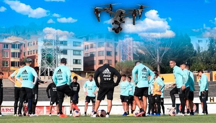 A drone watches Messi in Argentina