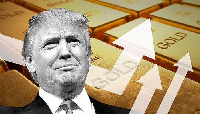 الرئيس الأمريكي دونالد ترامب وسبائك ذهبية
