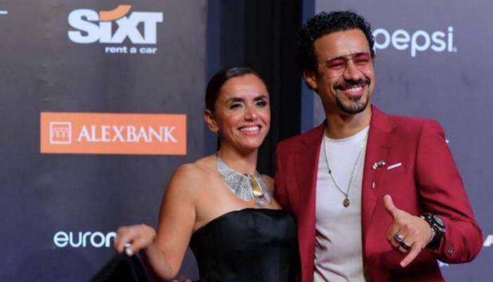  الفنانة علا رشدي مع زوجها الفنان أحمد داوود خلال مهرجان الجونة السينمائي