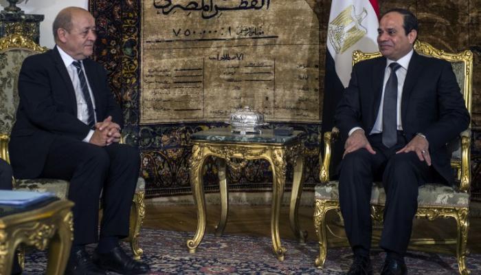 Le Chef de la diplomatie française avec le président égyptien Abdel Fattah al-Sissi