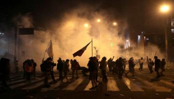 جانب من المظاهرات في بيرو