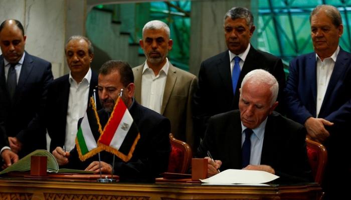 وفود من فتح وحماس خلال لقاء سابق