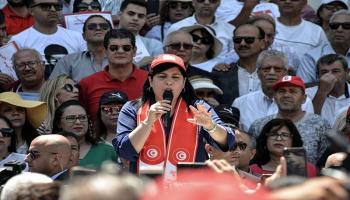 عبير موسي خلال فعالية سابقة ضد تنظيم الإخوان