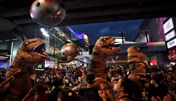 جانب من المظاهرات الطلابية في تايلاند