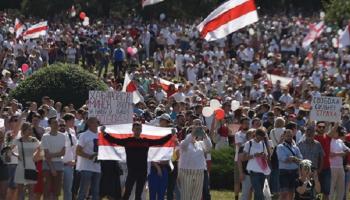 جانب من المظاهرات التي تشهدها بيلاروسيا